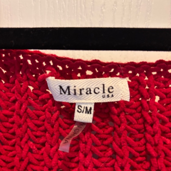 Miracle Red V-Neck Baggy Sweater, S/M - Picture 3 of 4